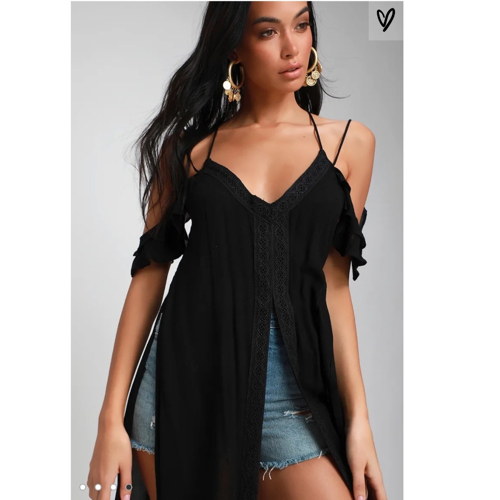 LuLu’s Sandy Cay Black Crocheted Cover-Up